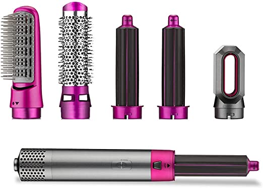 Hair Dryer Brush 5 In 1 Electric Blow Dryer Hair Comb Curling Wand Detachable Brush Kit Negative Ion Straightener Hair Curlerf